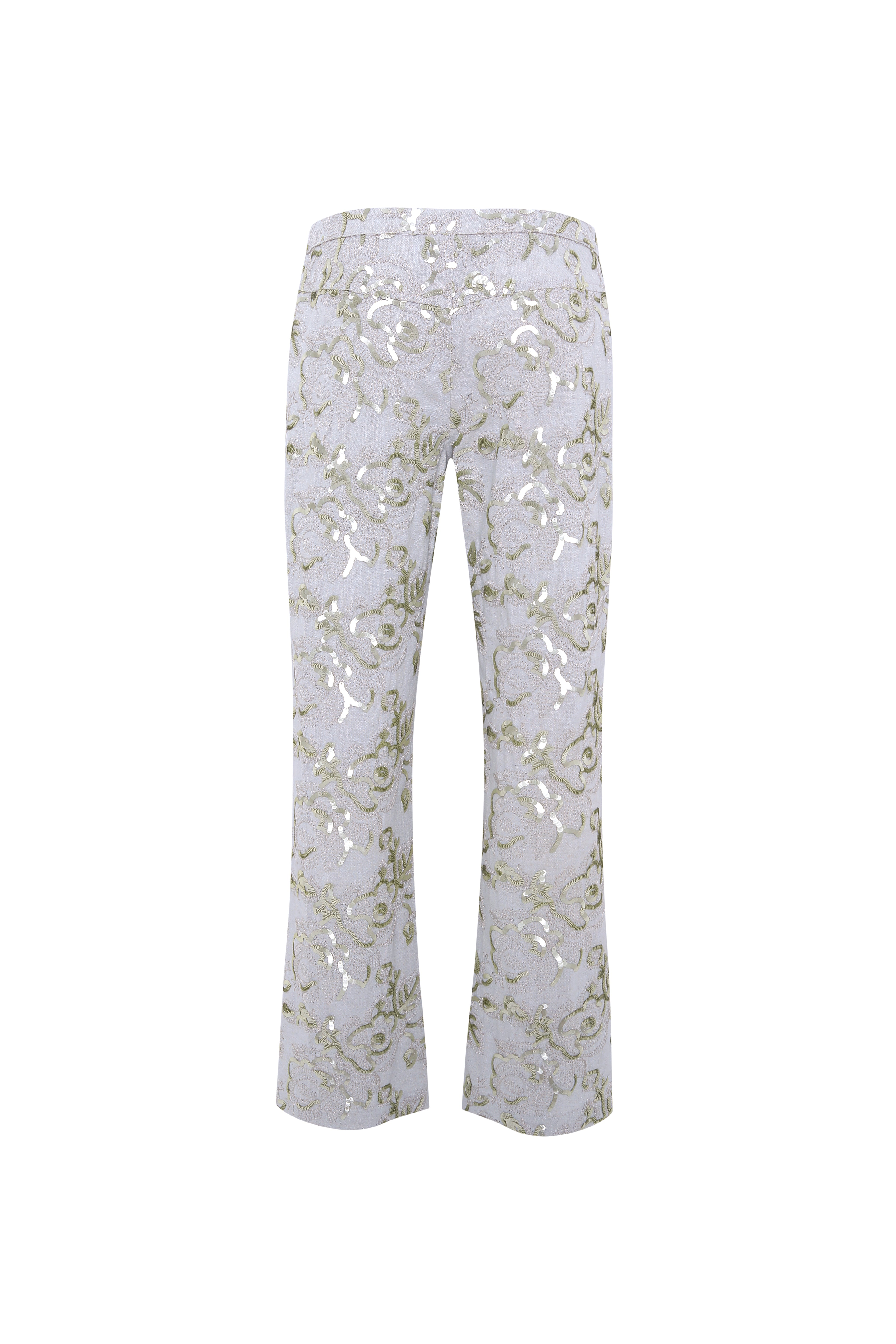 CERA - Floral sequin-embroidered straight-leg pants