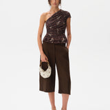 CHÉRIE SMALL - Mini hobo bag with metal top handle and studded