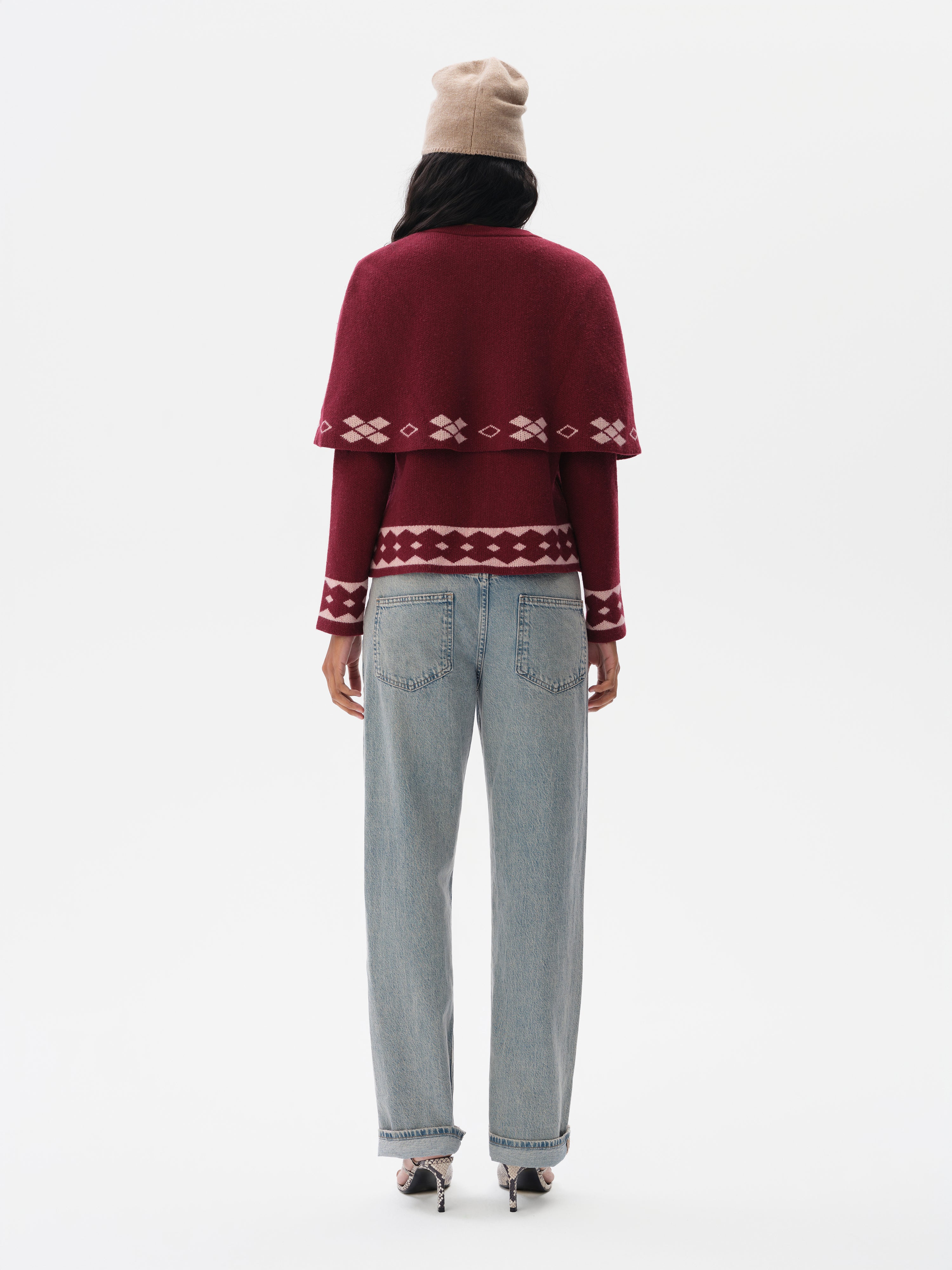 CLEO - Cashmere-wool blend cape detailed knit cardigan