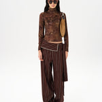 CODY - Printed long sleeve velvet top