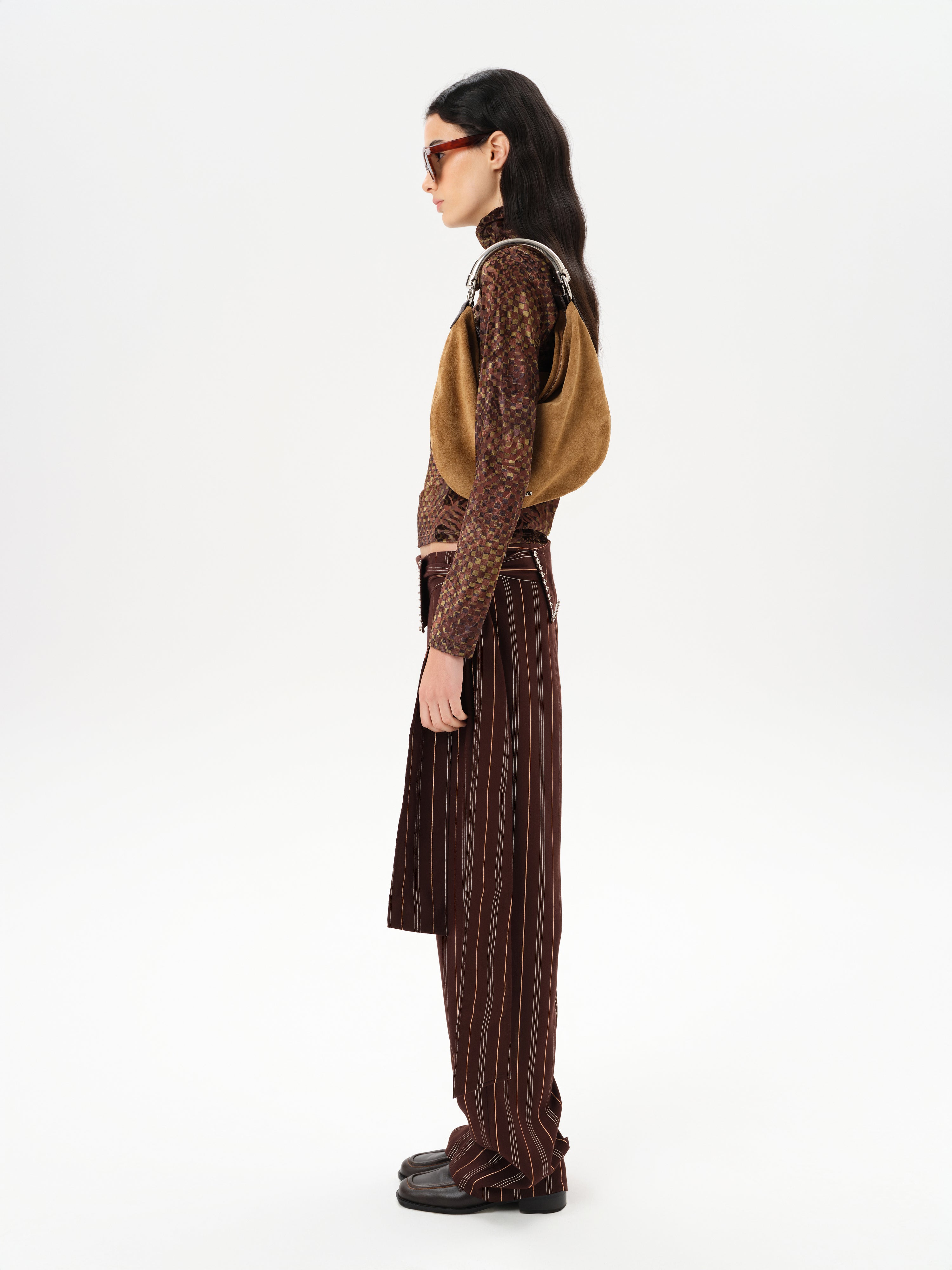 CODY - Printed long sleeve velvet top