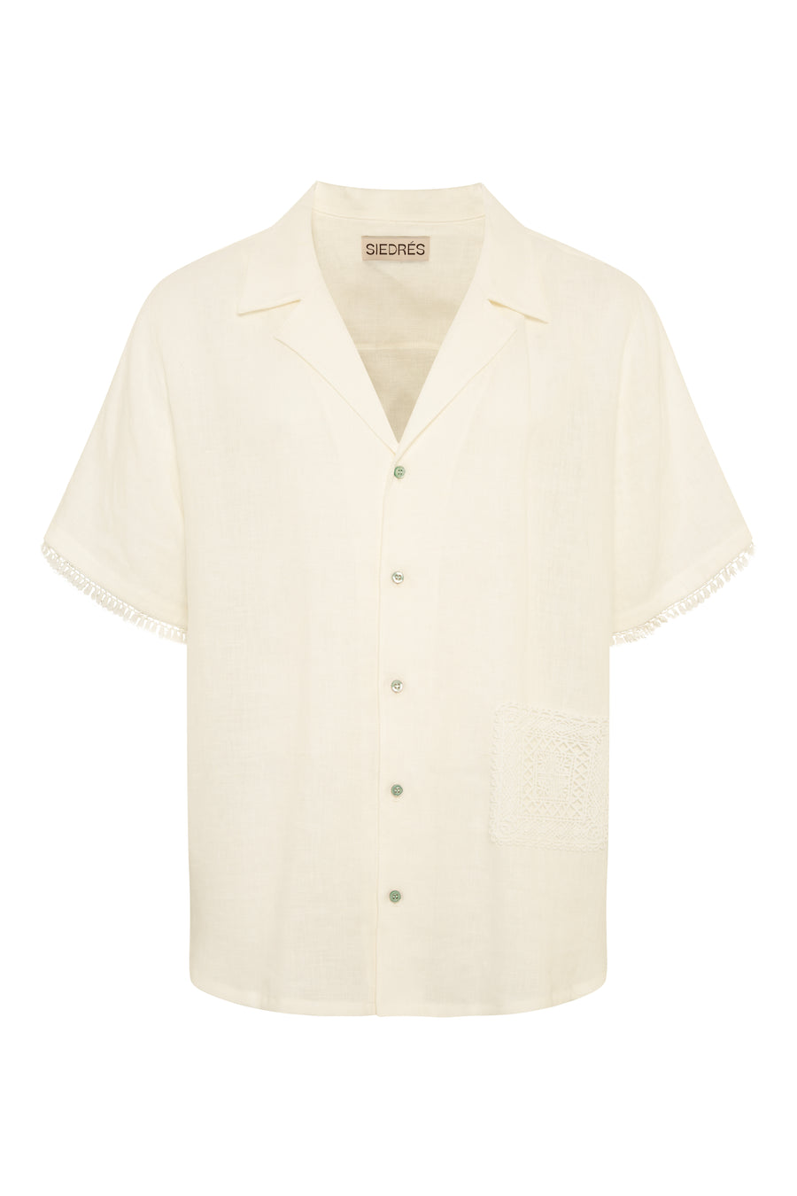 COOPER -  Resort collar short sleeve shirt with yoke