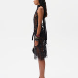 DARCY - Embroidered halter-neck top with lace trim