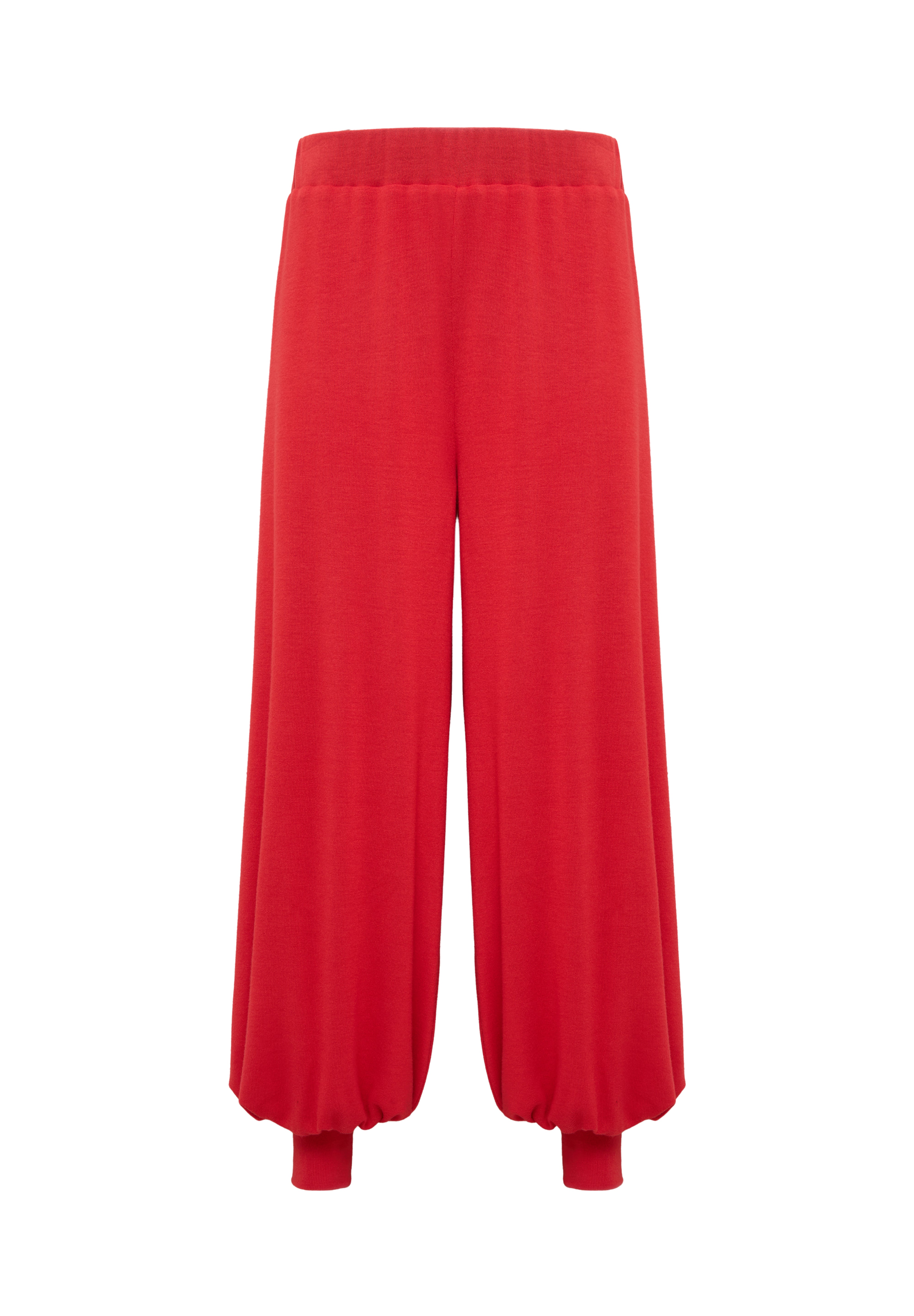 DARINA - Lambswool blend knit tapered pants with rib hem