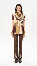 DORY - Mid-rise printed velvet pants