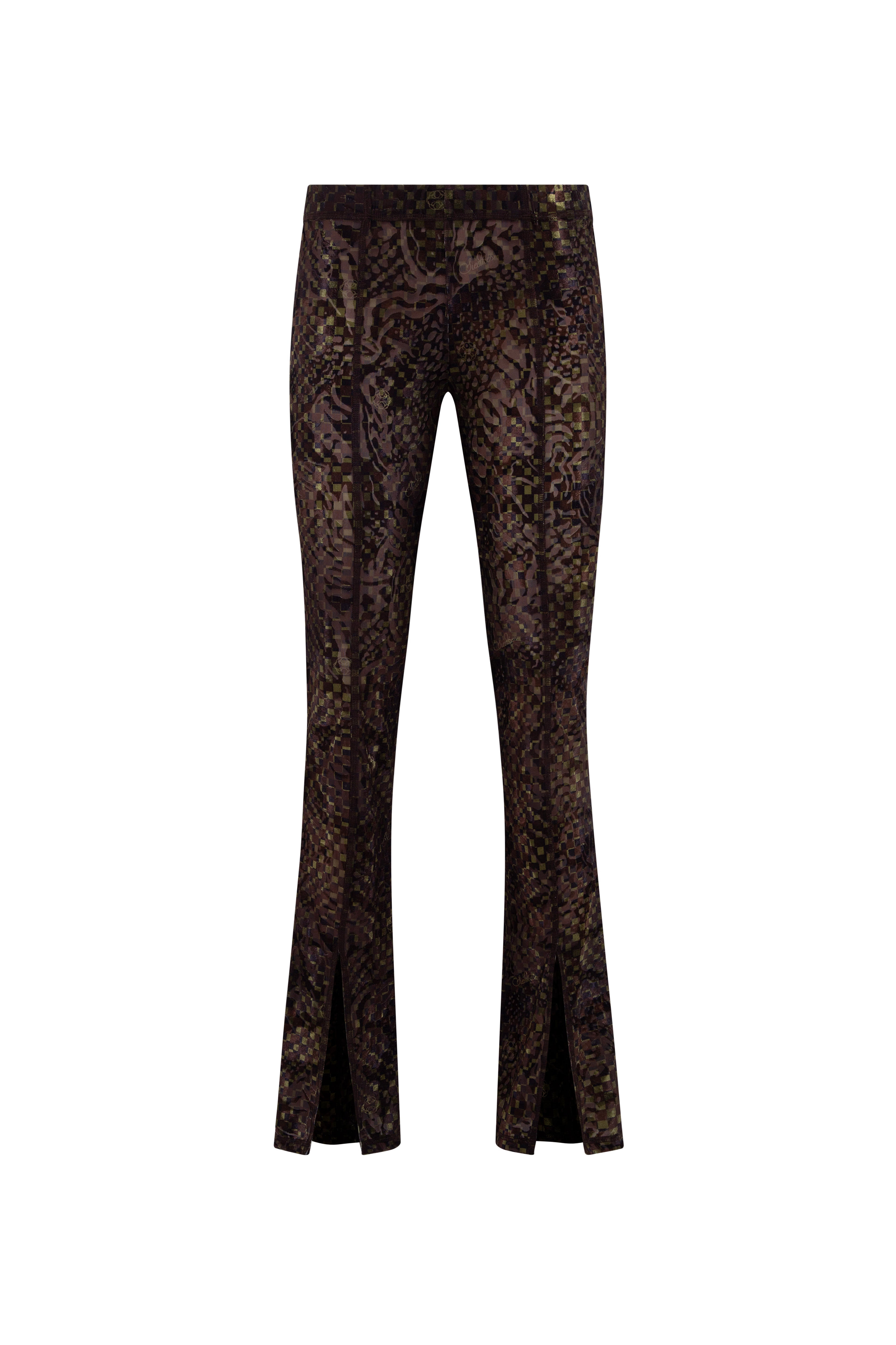 DORY - Mid-rise printed velvet pants
