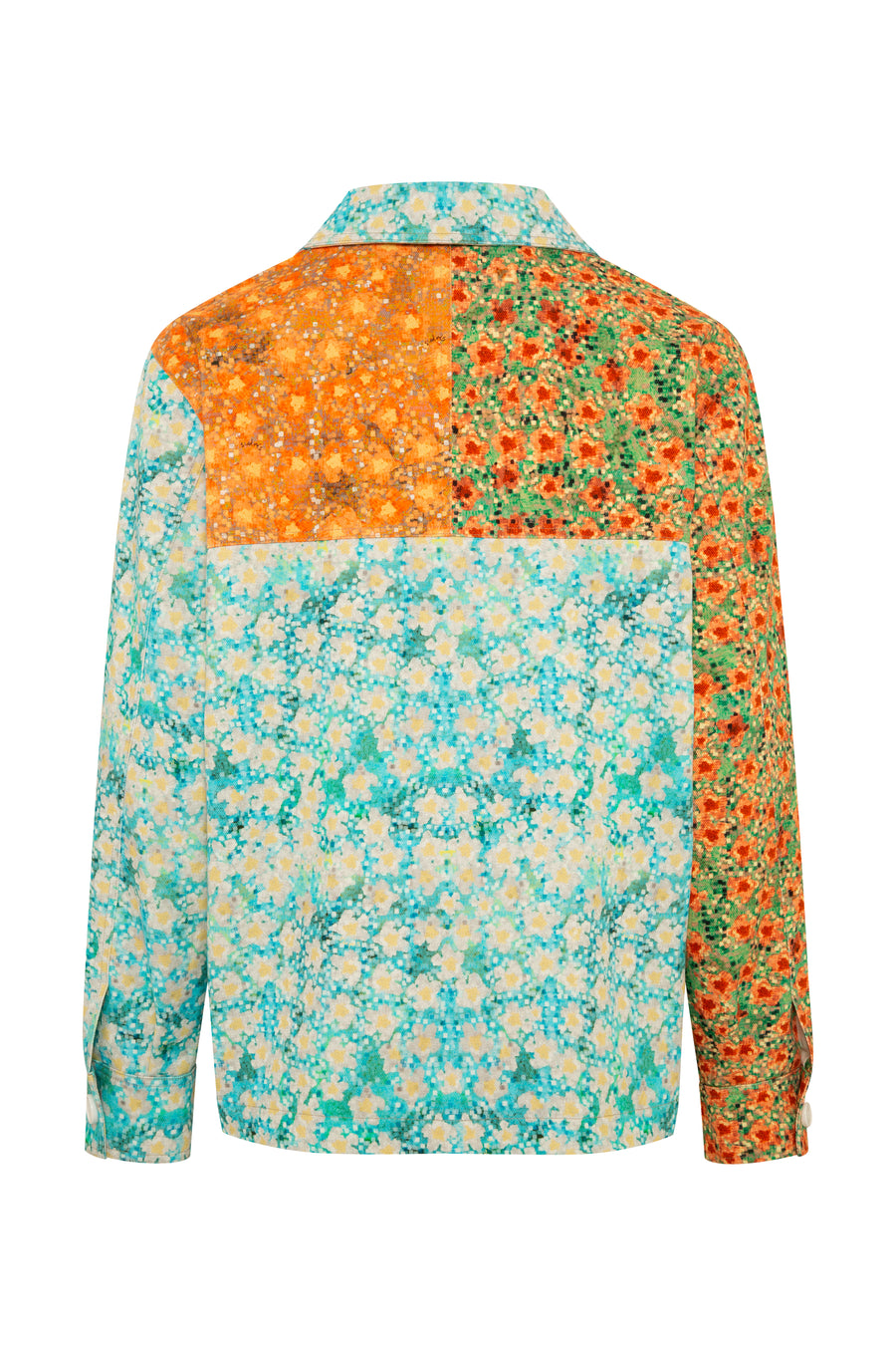 DREW - Loose-fit printed patchwork denim jacket