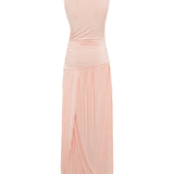 ECO - Ruching detailed asymmetric jersey dress