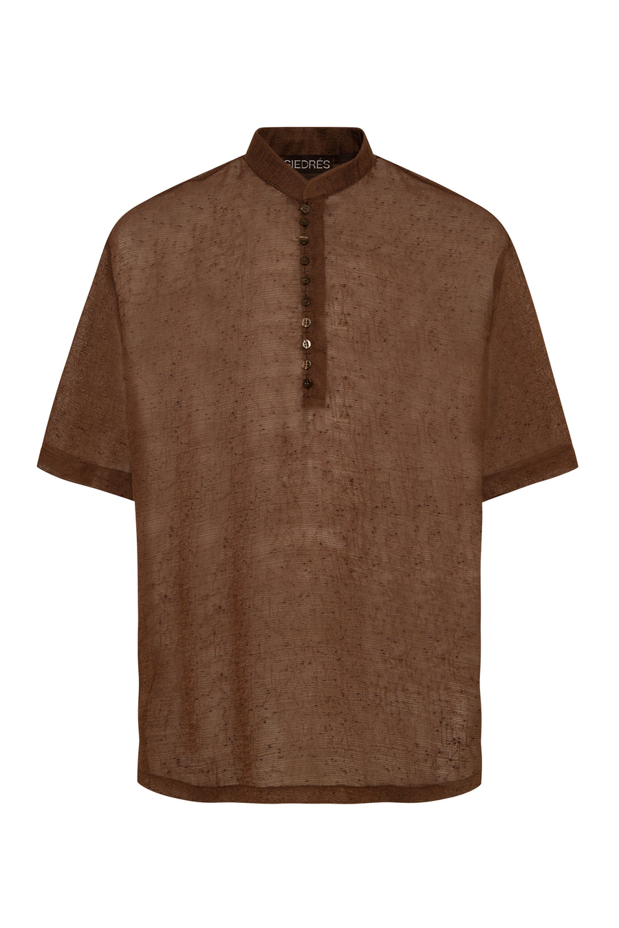 EMANUEL - Mandarin collar short sleeve shirt