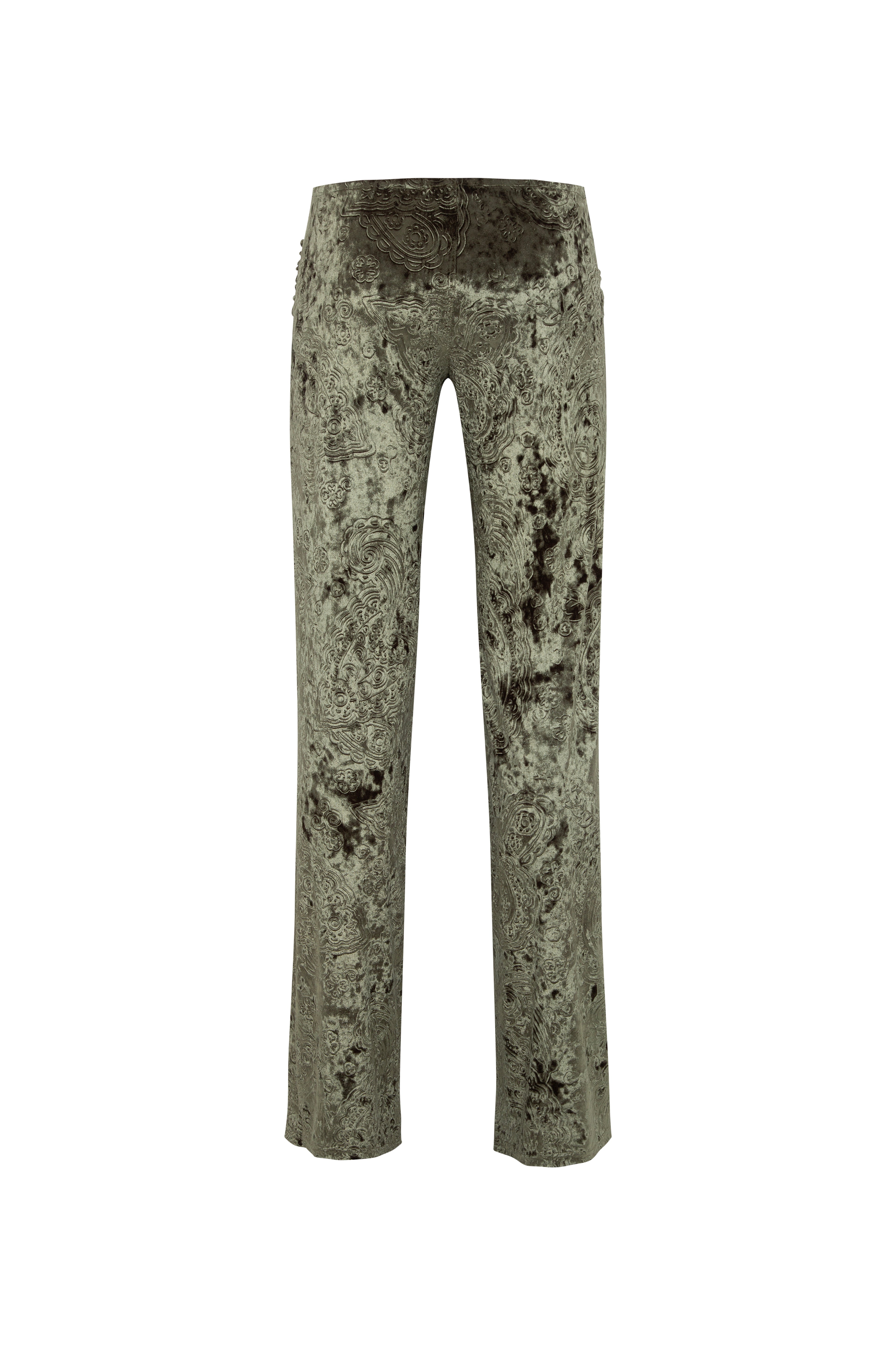 FERN - Low-rise velvet devoré pants