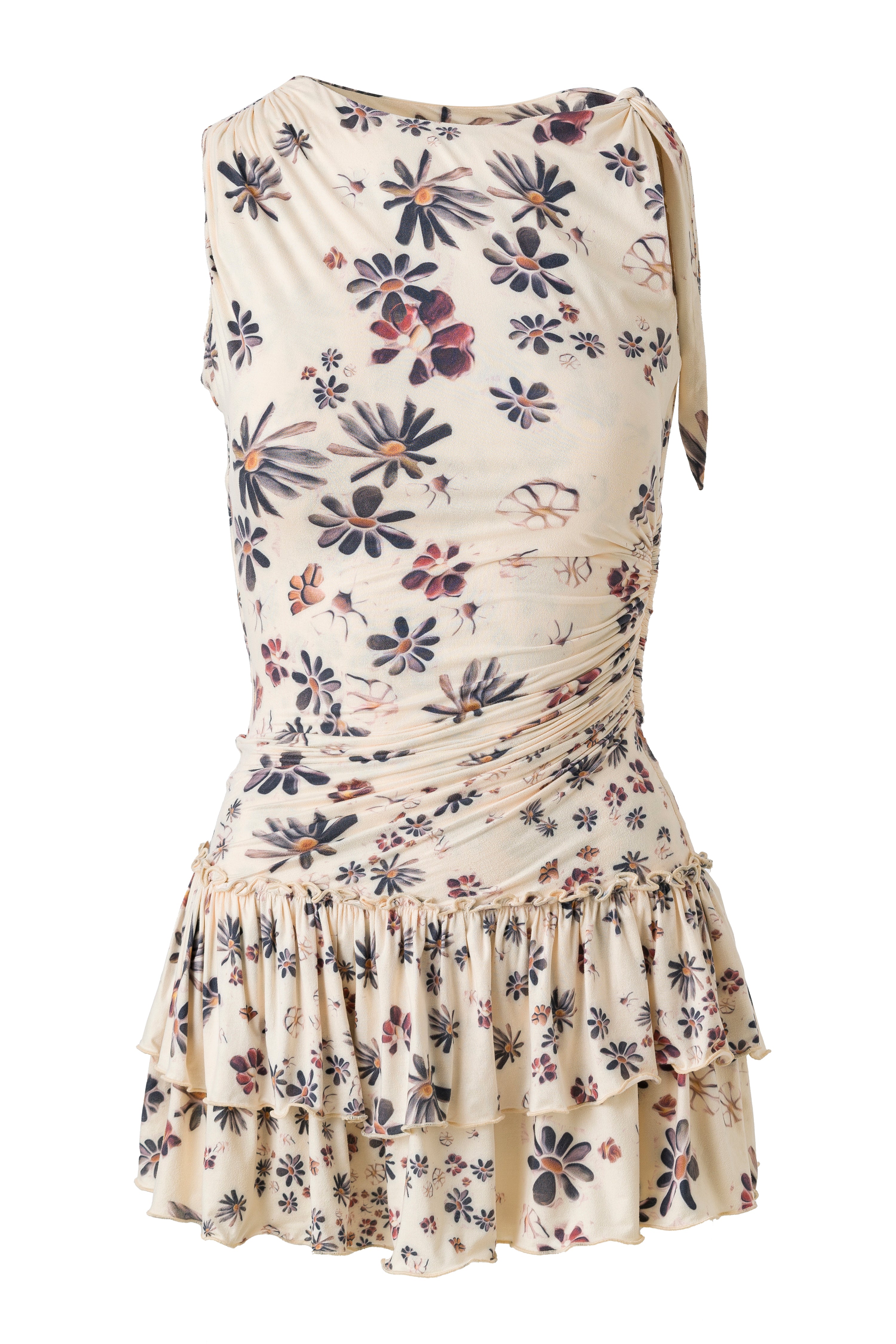 FLORIANA - Floral-printed ruffled mini dress