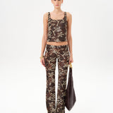 FLO - Low-rise printed velvet pants