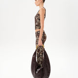 FLO - Low-rise printed velvet pants