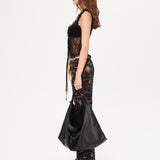 GALIA - Oversized tote bag with woven handle and removable tassel charm