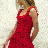GEMMA - Mini dress with all-over ruched texture