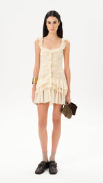 GEMMA - Mini dress with all-over ruched texture