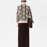 GENEVA - Cashmere-wool blend knit sweater with semi-zipper