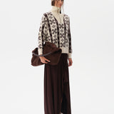 GENEVA - Cashmere-wool blend knit sweater with semi-zipper