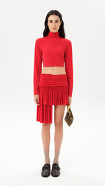 GIGI - Asymmetric jersey mini skirt