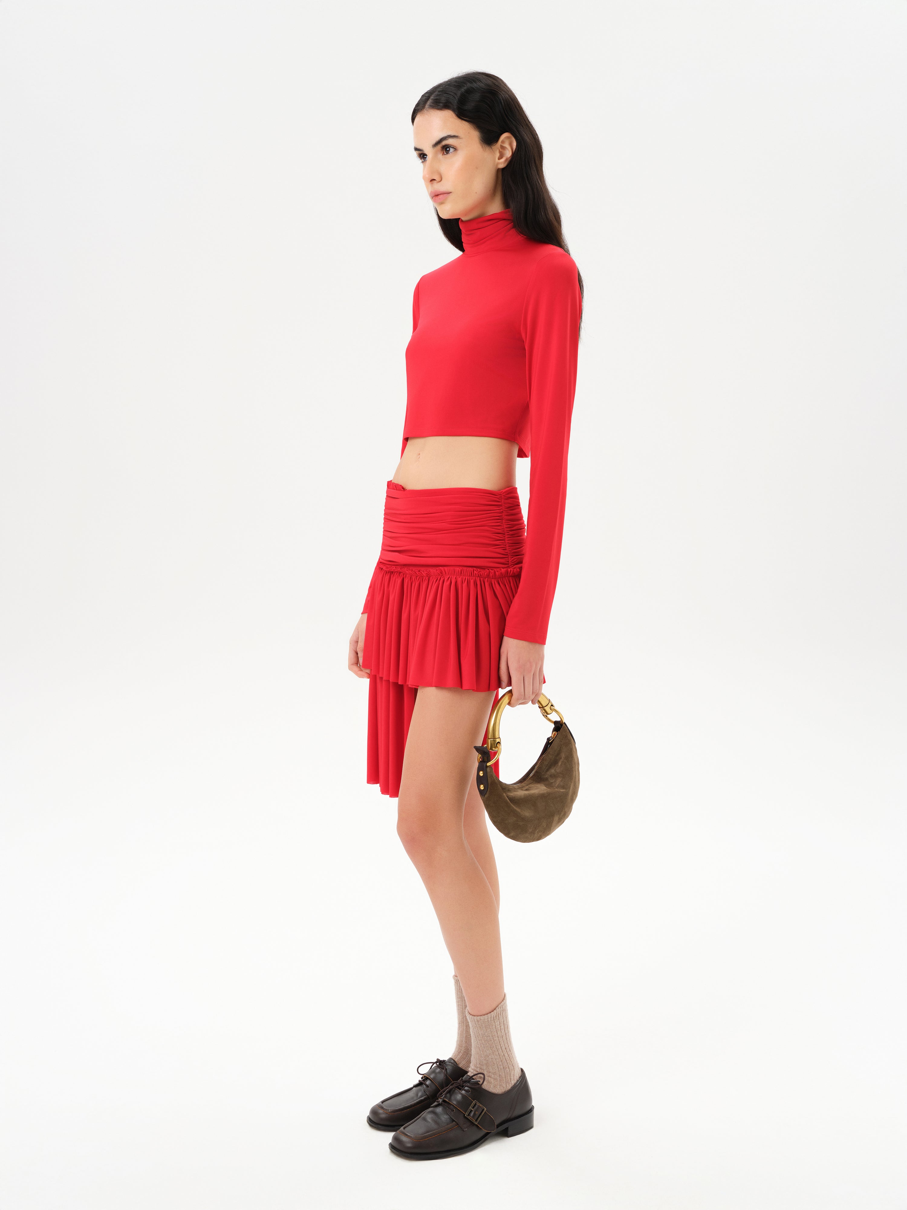 GIGI - Asymmetric jersey mini skirt