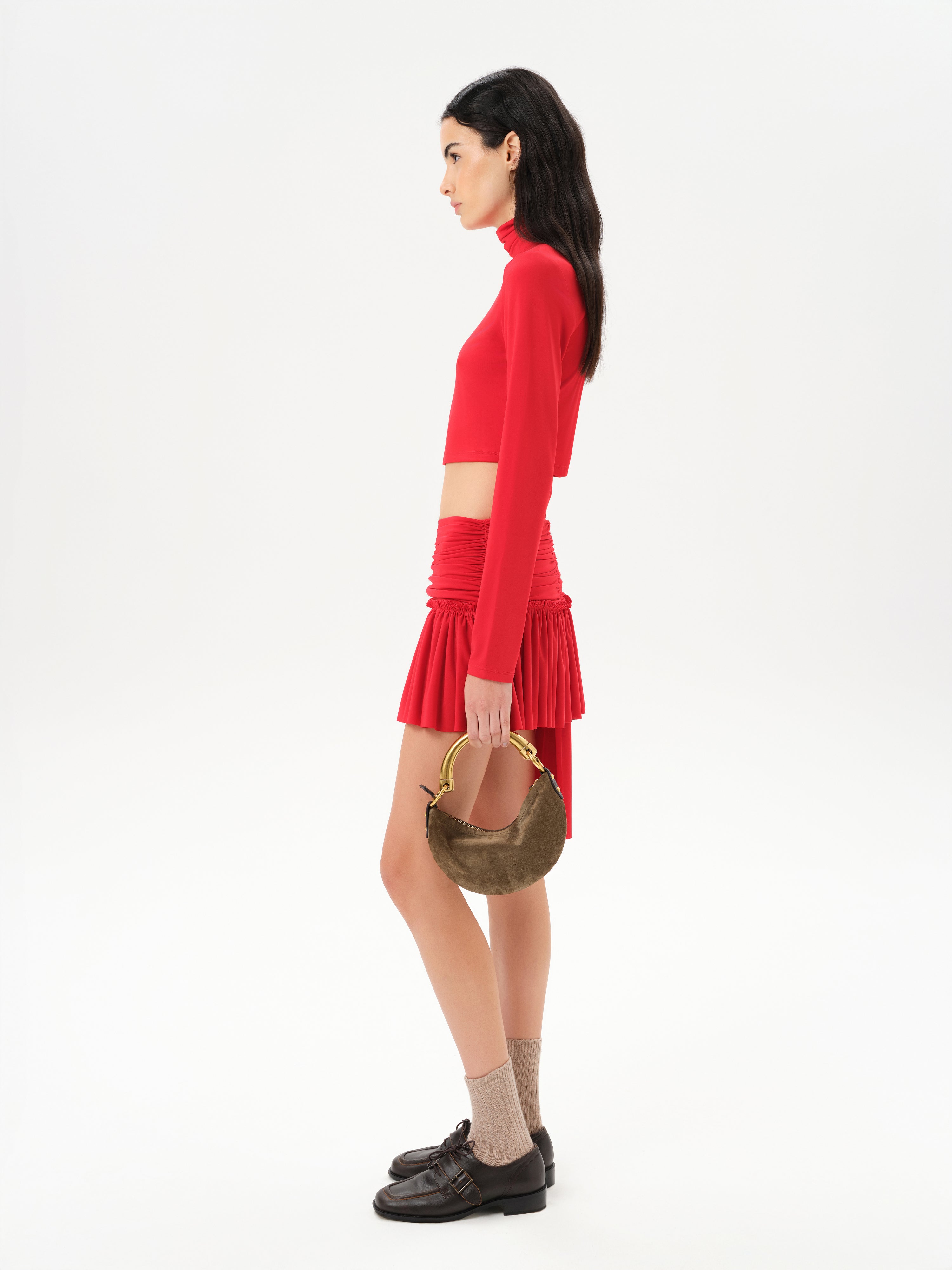 GIGI - Asymmetric jersey mini skirt