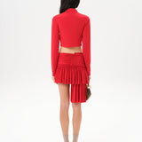 GIGI - Asymmetric jersey mini skirt