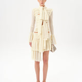 GIGI - Ruched mesh mini skirt