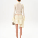 GIGI - Ruched mesh mini skirt