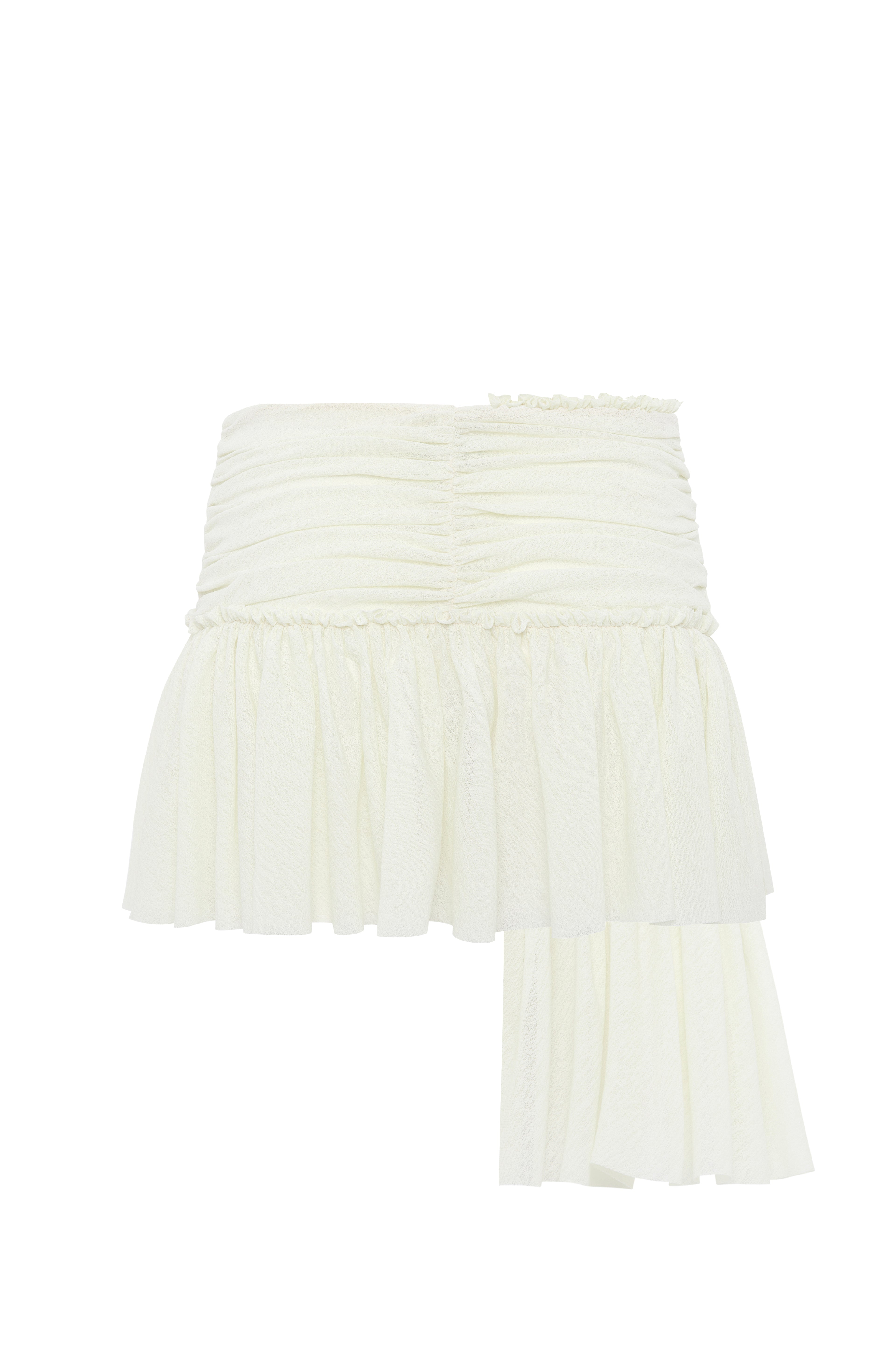 GIGI - Ruched mesh mini skirt