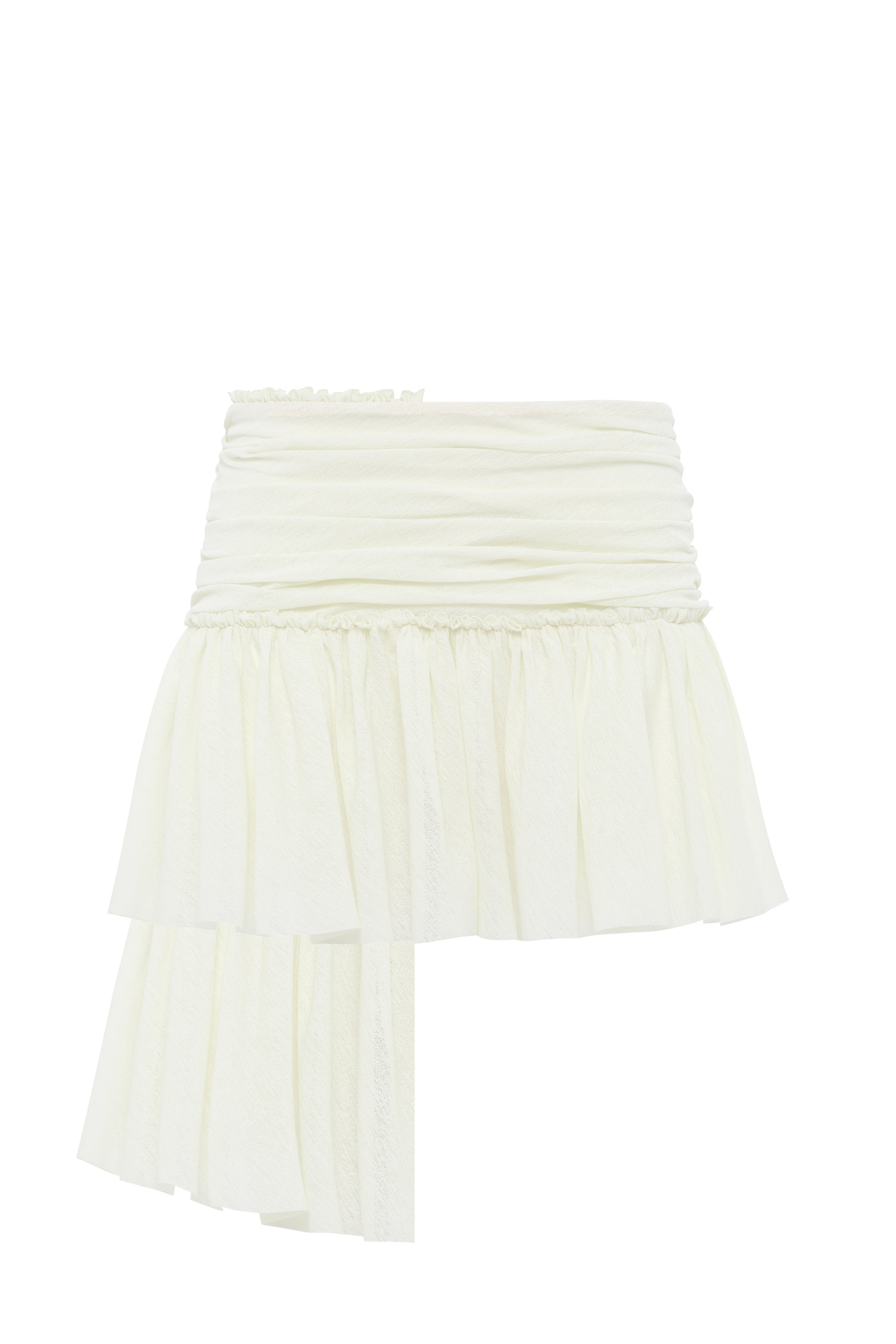 GIGI - Ruched mesh mini skirt