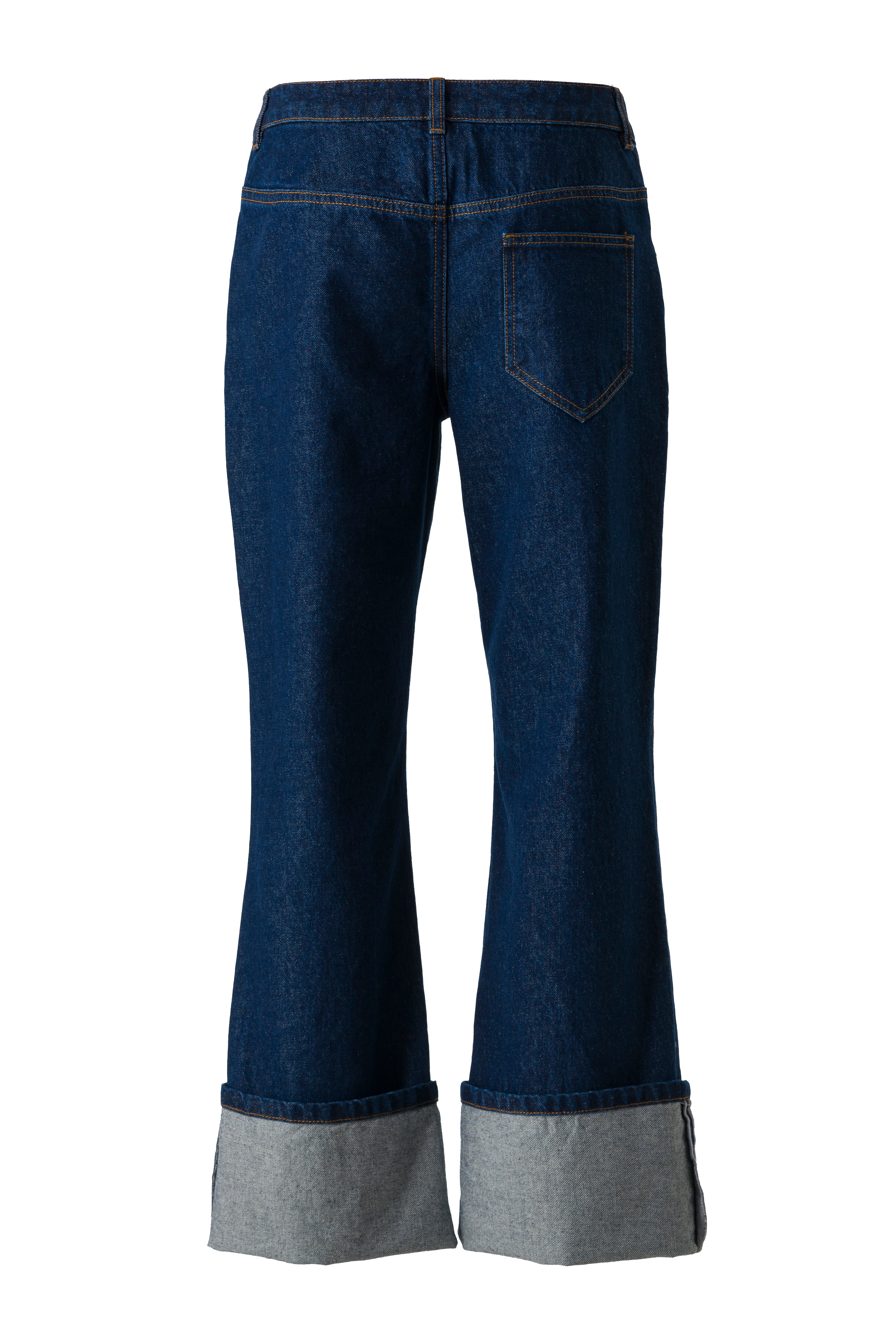 GILBERTE - Embellished wide-leg jeans with a cuffed hemline