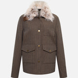 HARPER - Wool-blend jacket with fur collar