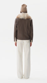 HARPER - Wool-blend jacket with fur collar