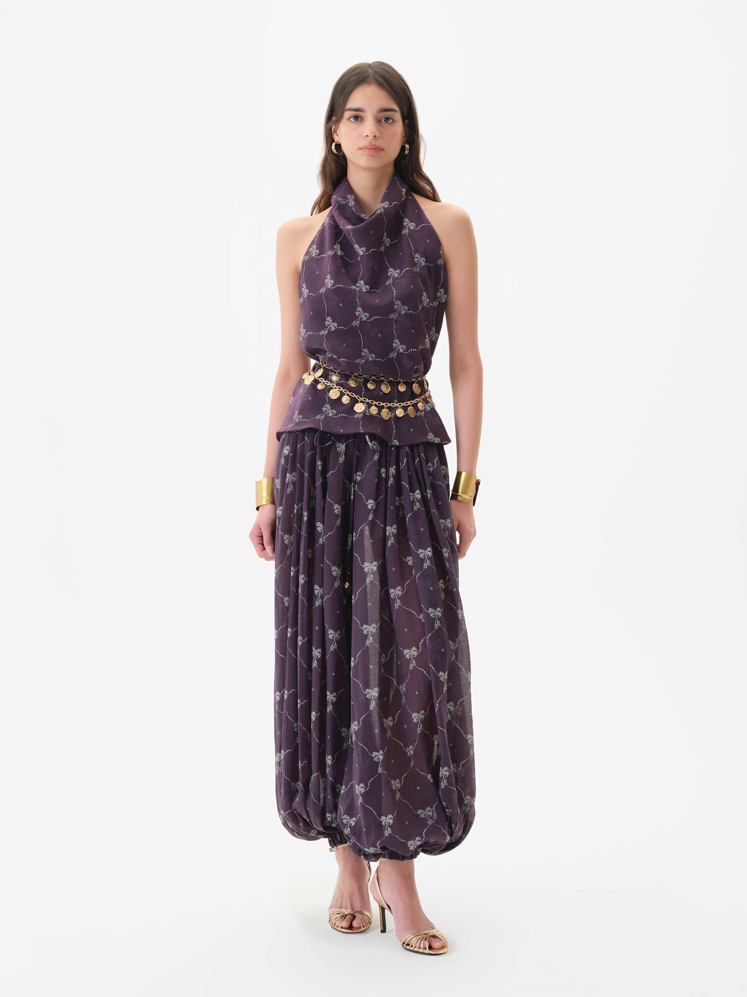 HELIA - Printed voile balloon pants