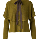 HERIAN - Cape and bow detailed knit cardigan