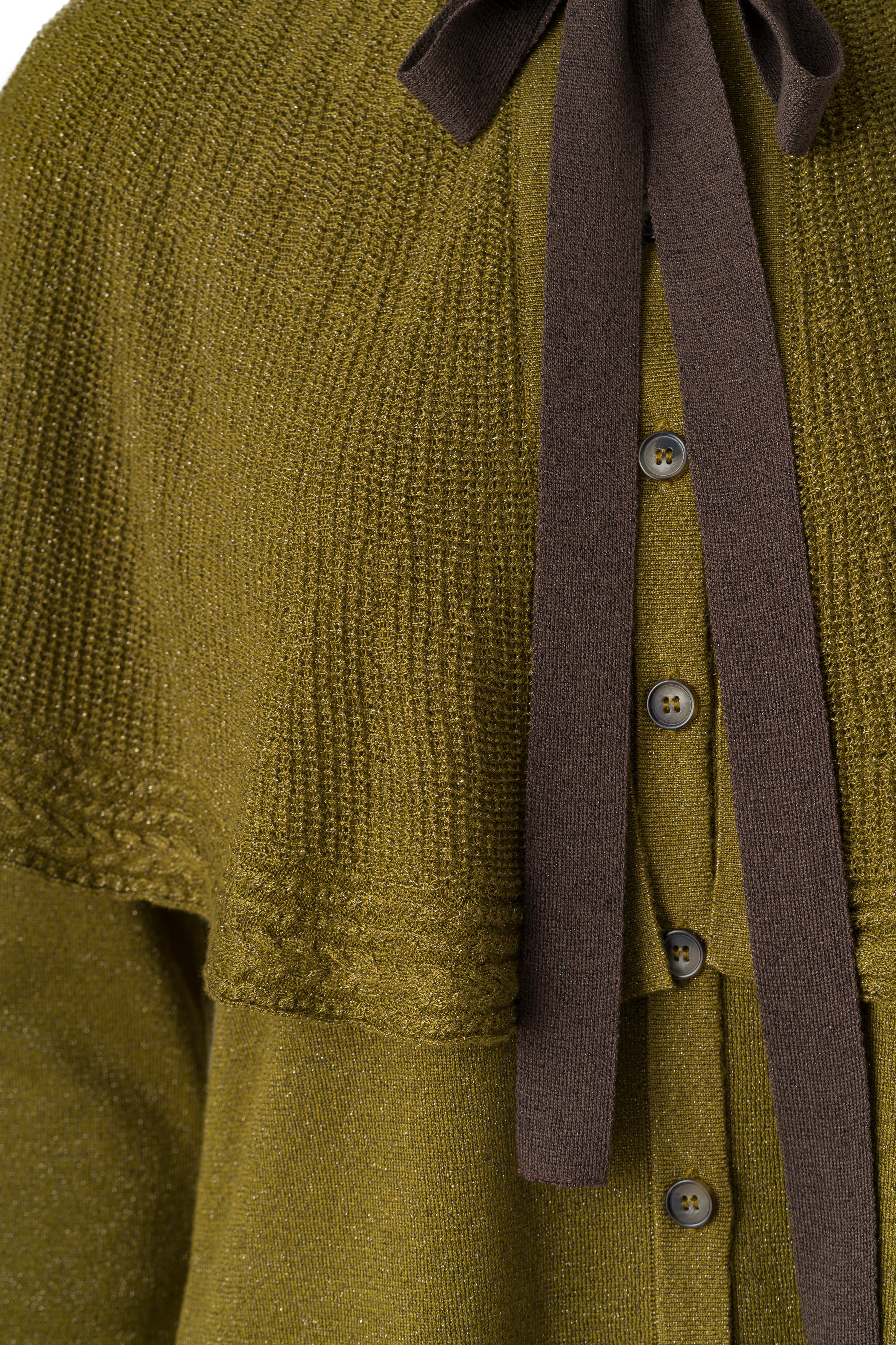 HERIAN - Cape and bow detailed knit cardigan