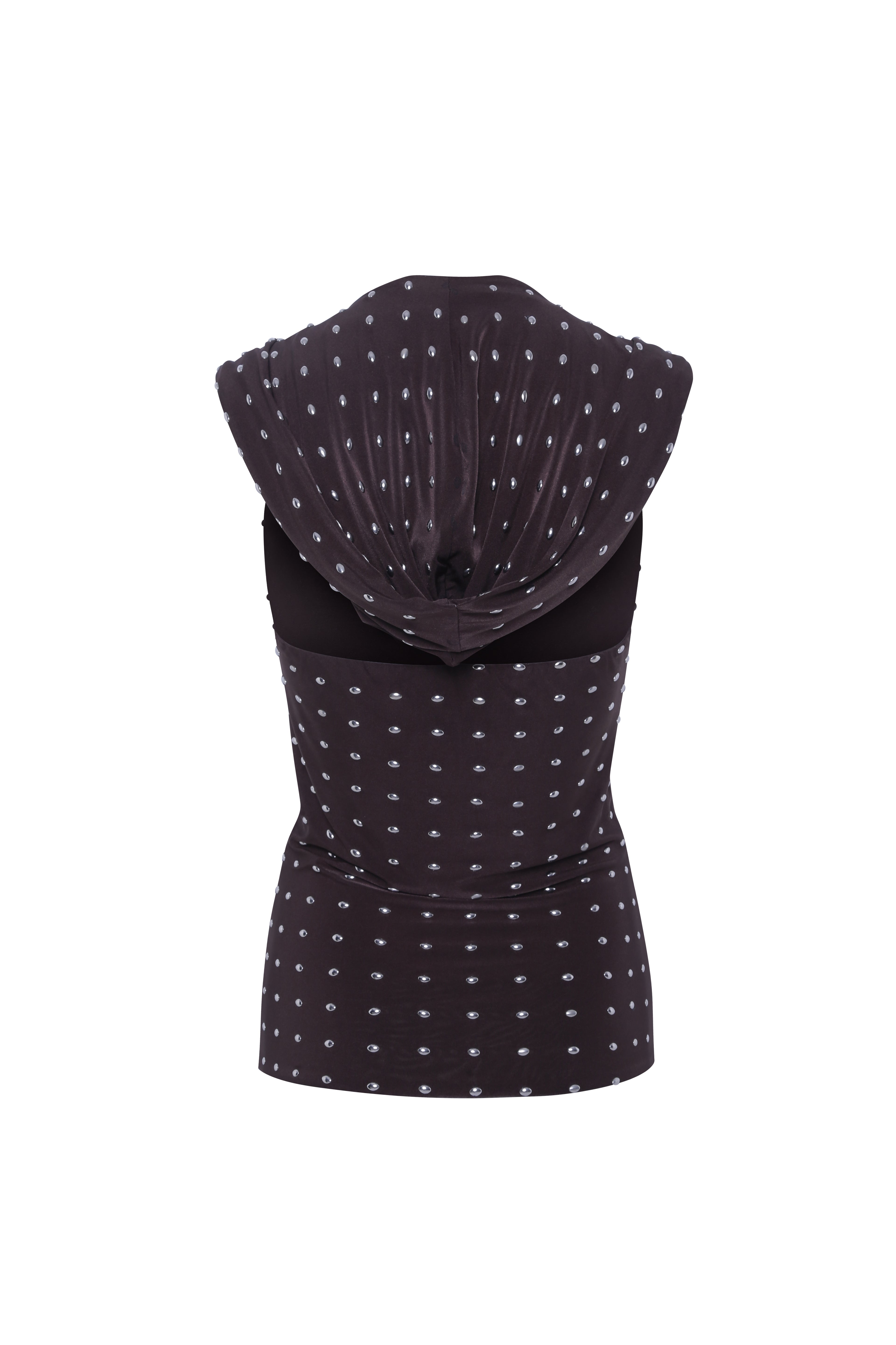 HUNNI - Cape detailed studded jersey top