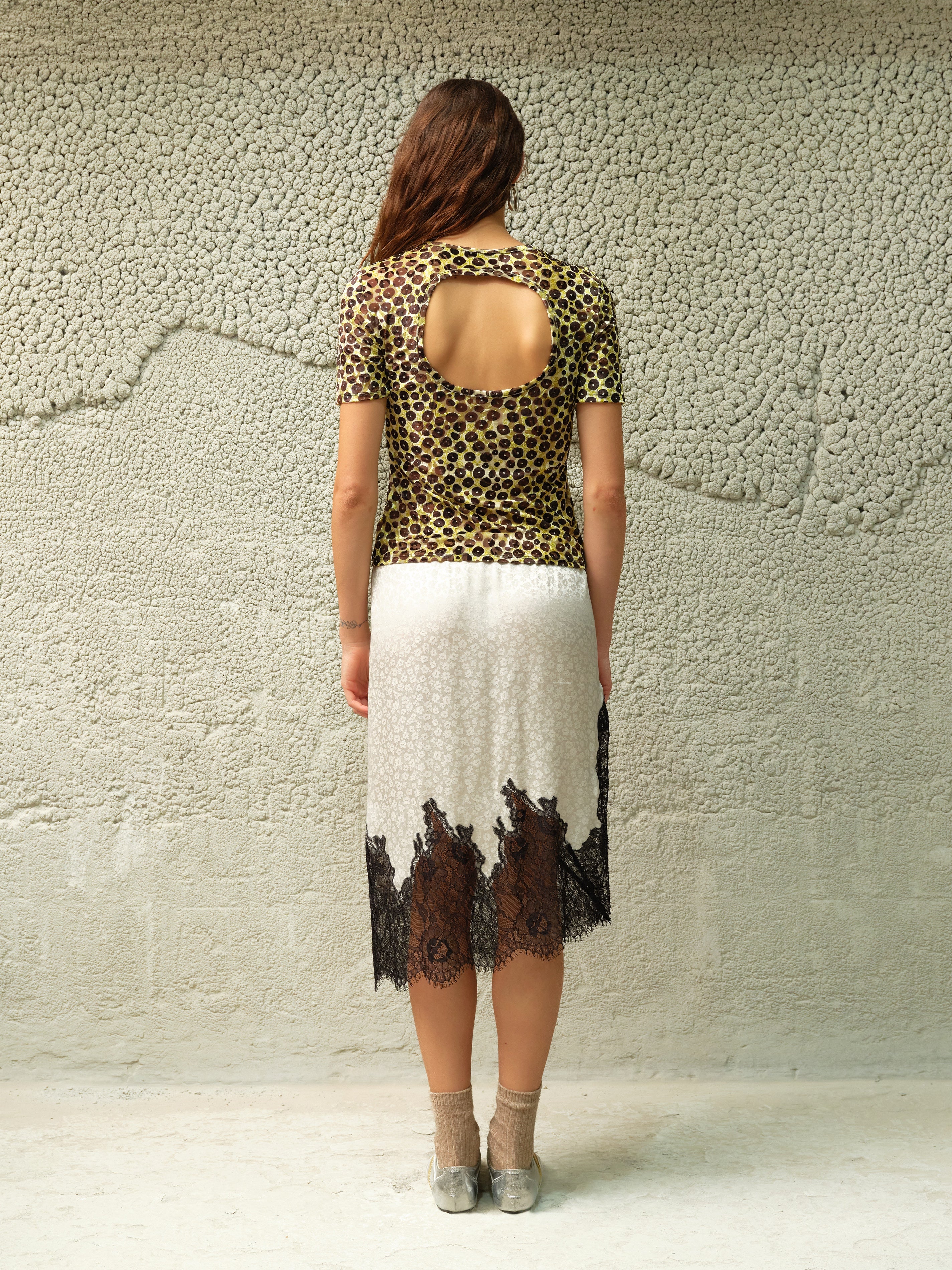 IDYL - Velvet devoré open-back top