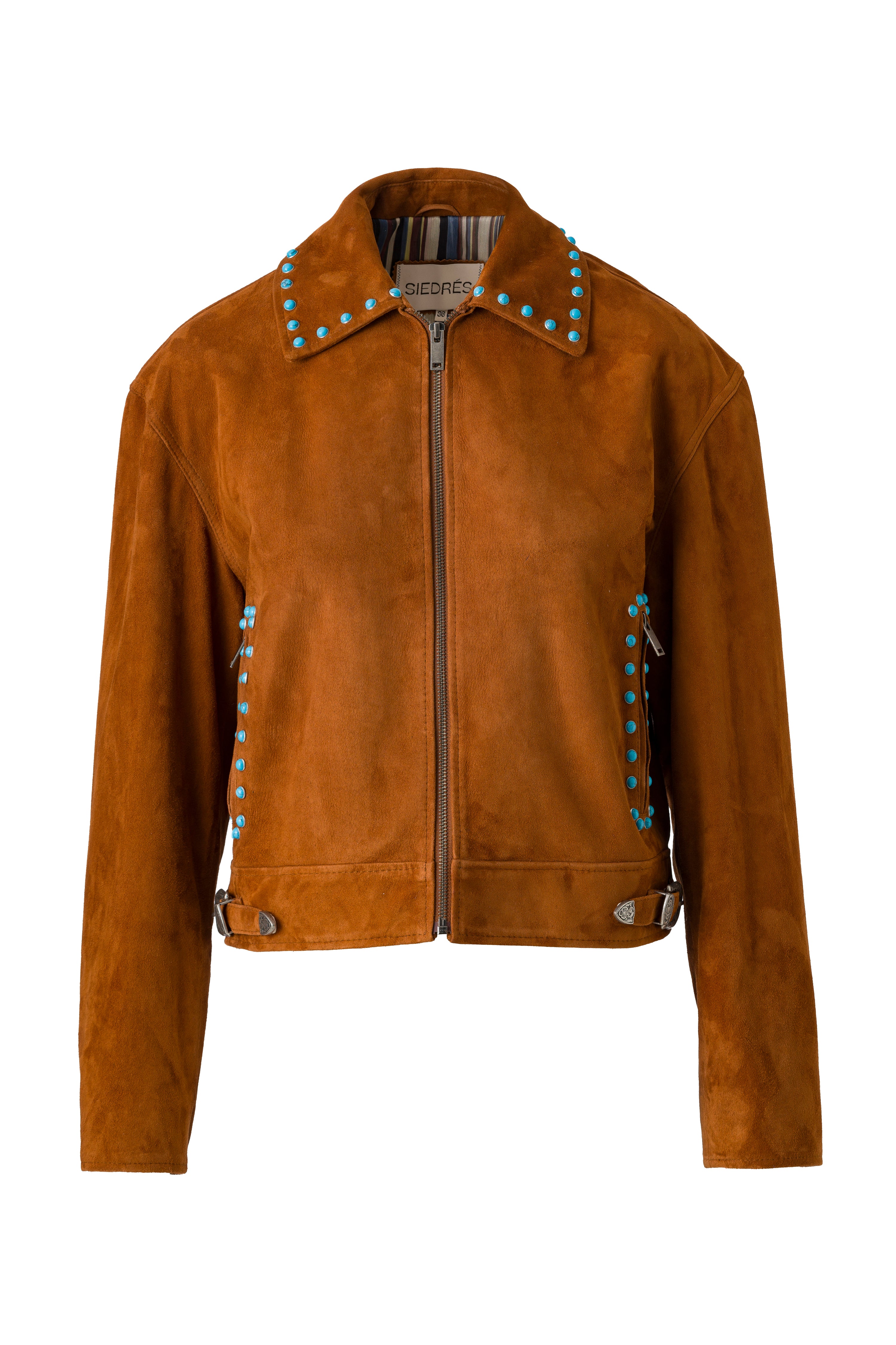 IOARIS - Stud detailed suede jacket