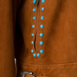 IOARIS - Stud detailed suede jacket