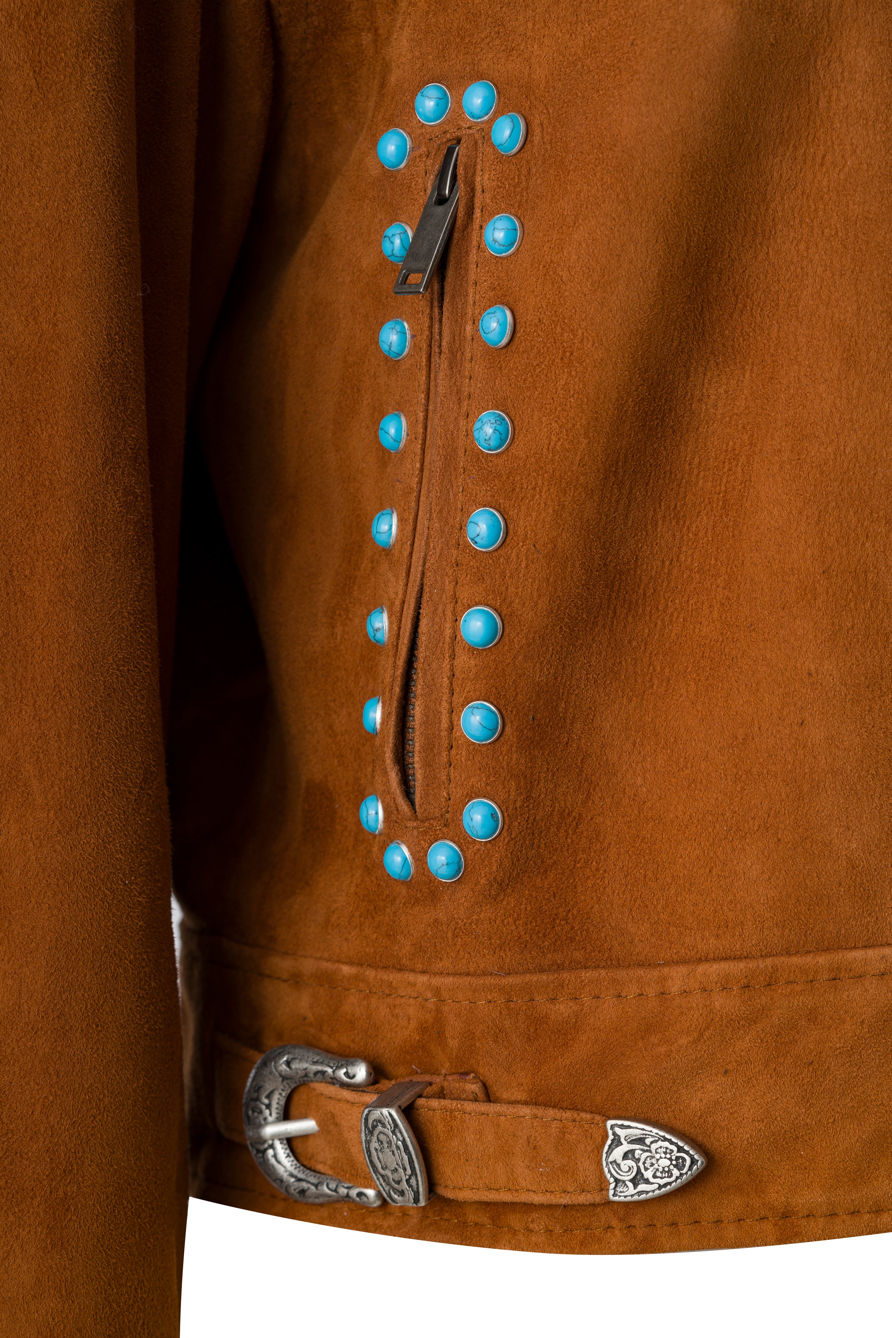 IOARIS - Stud detailed suede jacket