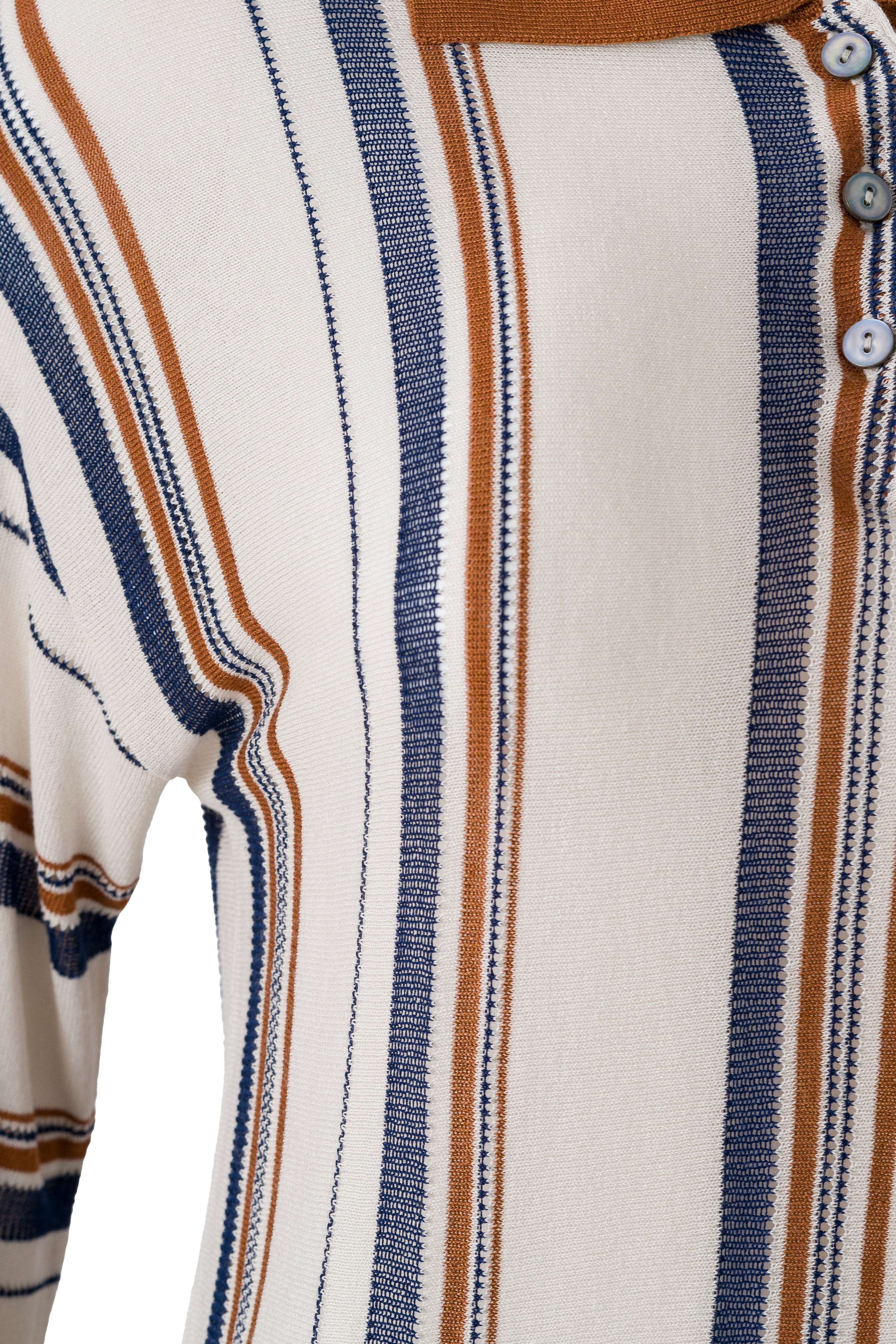 IRA - Striped knit polo top