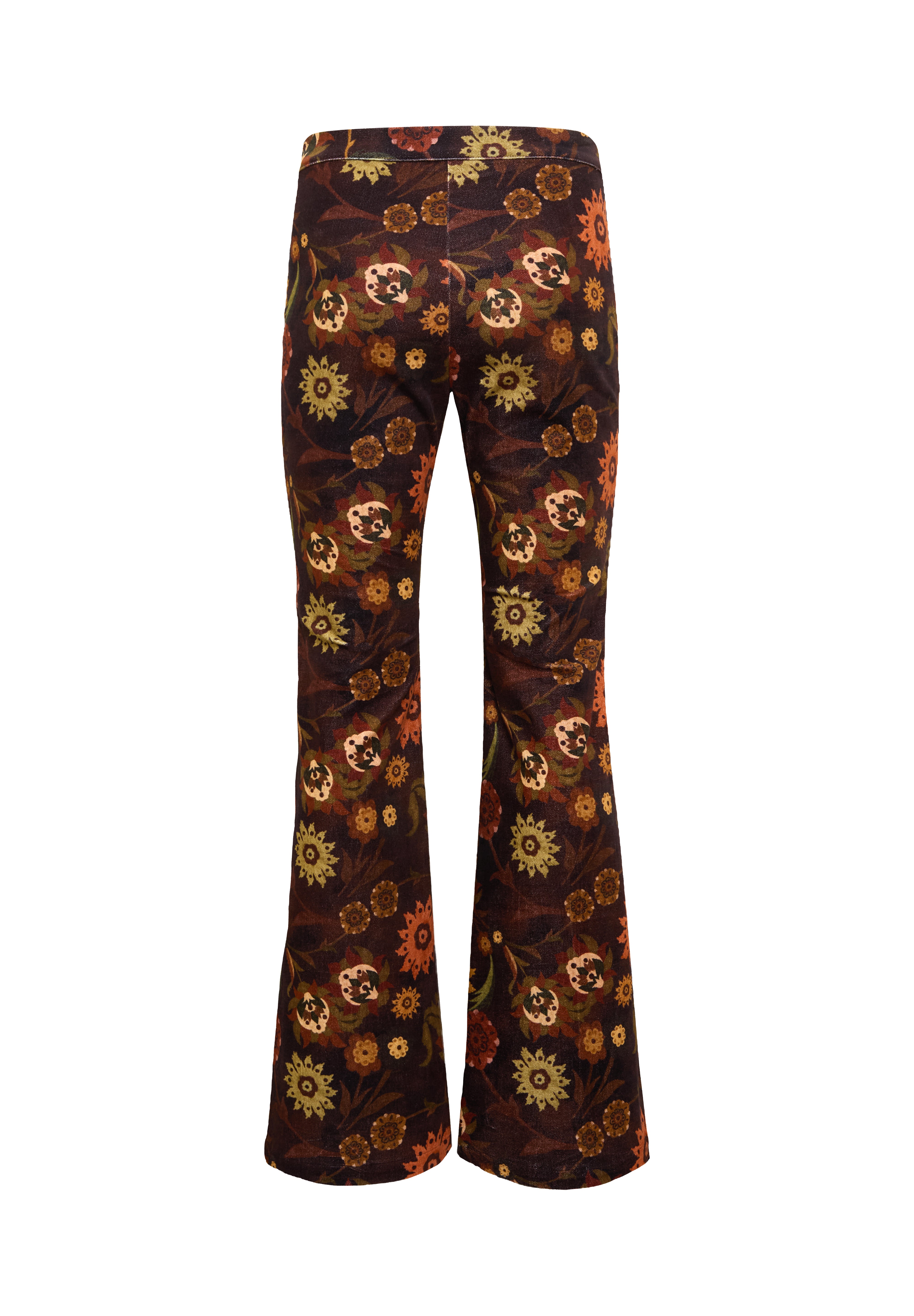 ISLA - Printed velvet flared pants