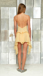 JAZ - Ruched v-neck embroidered mini dress