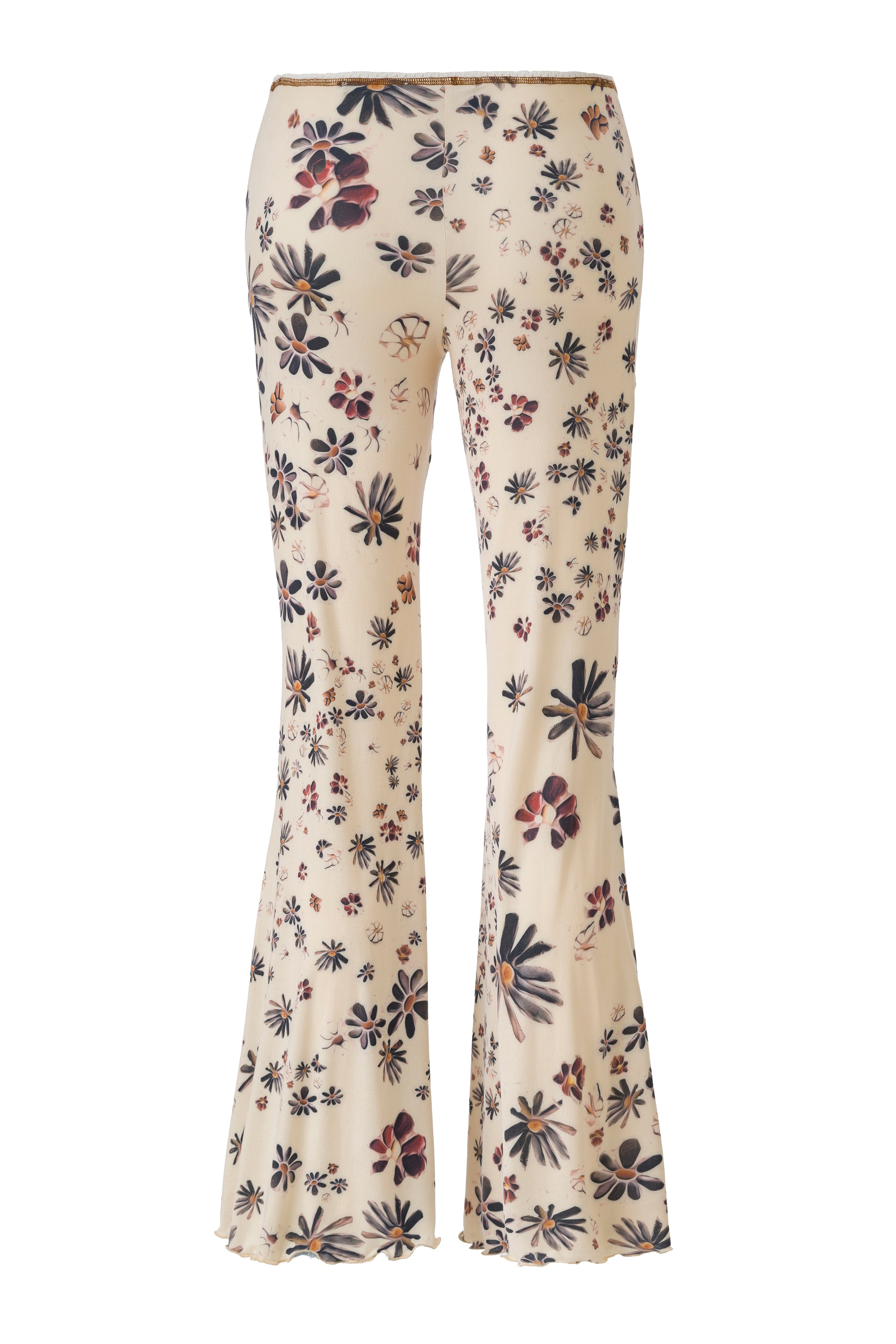 JESLYNN - Floral-printed flare-leg pants