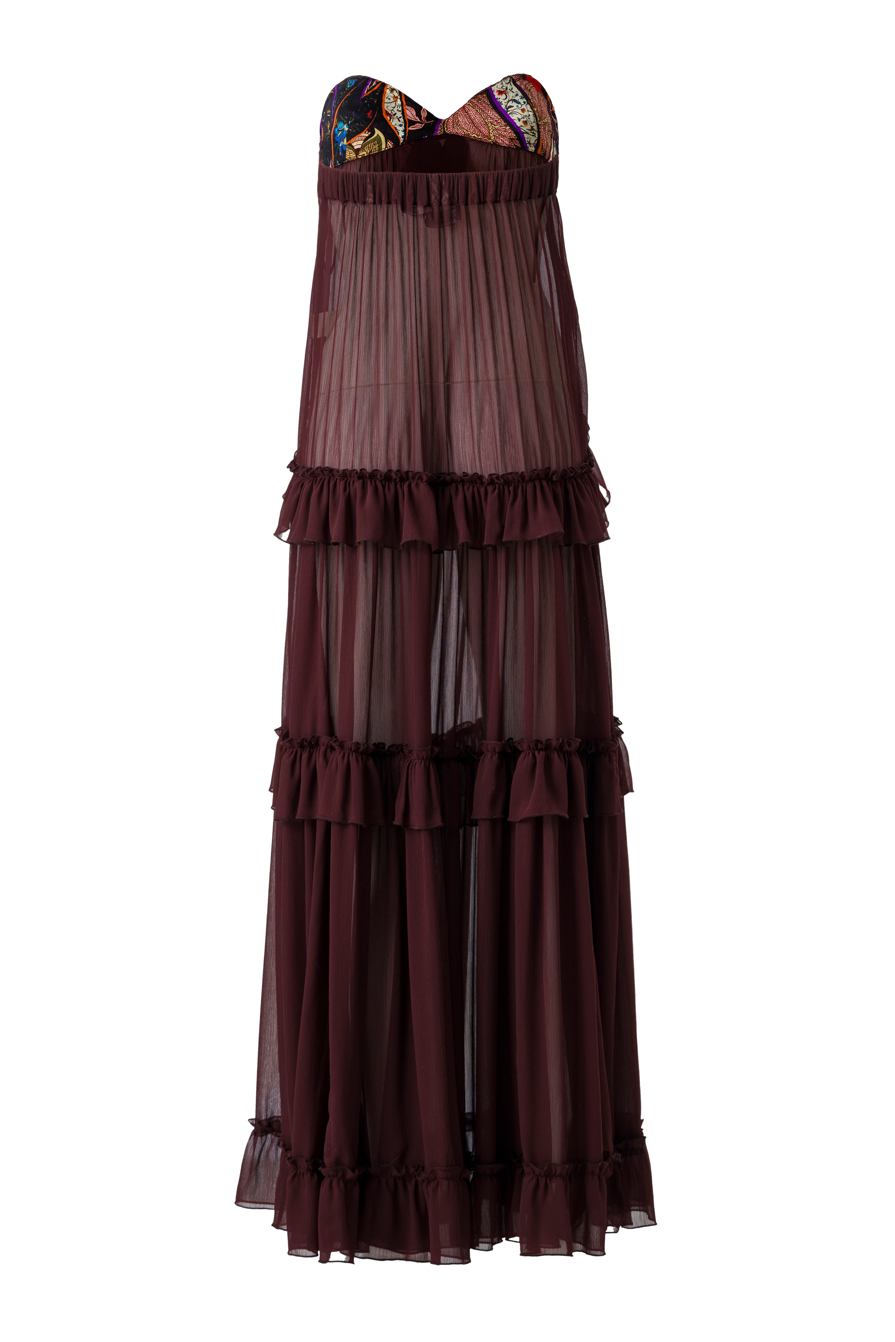 JOSIANE - Bead-embellished ruffled maxi dress