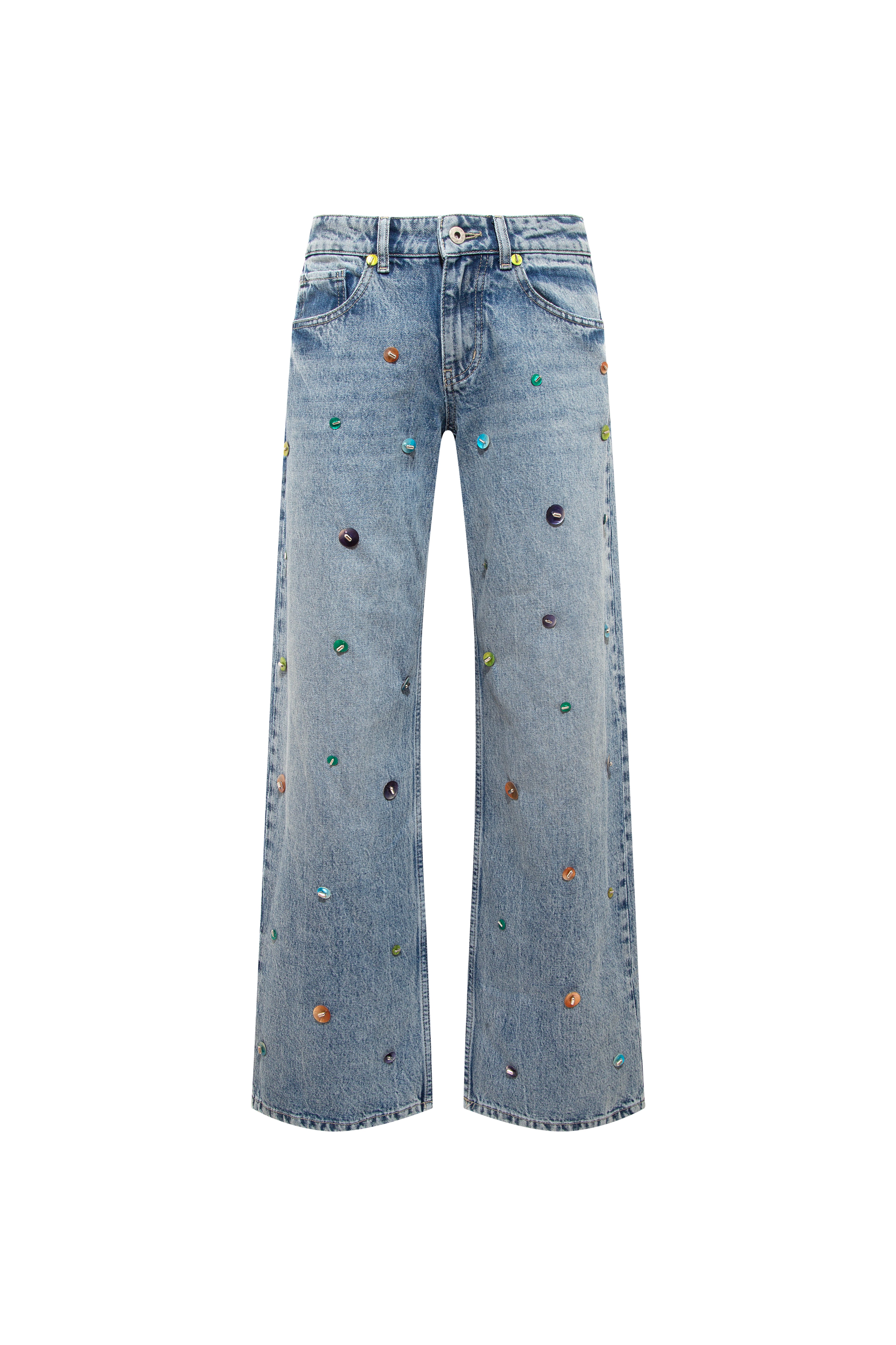 JUNIE - Beaded straight-leg jeans