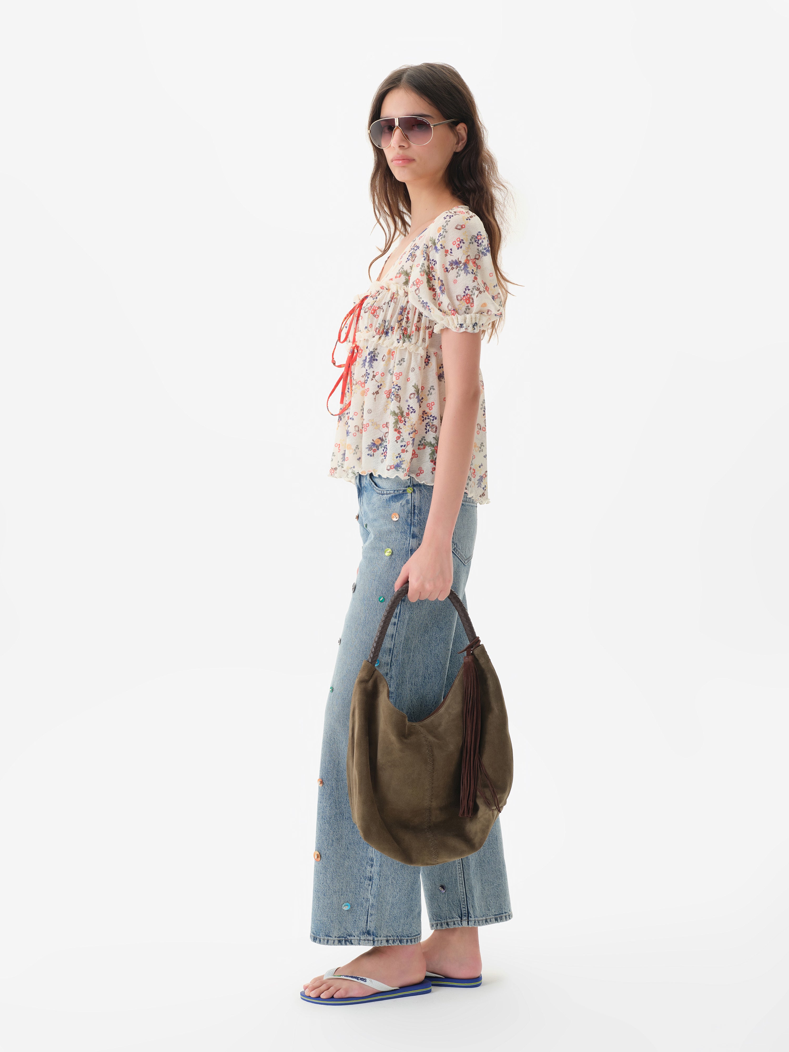 JUNIE - Beaded straight-leg jeans