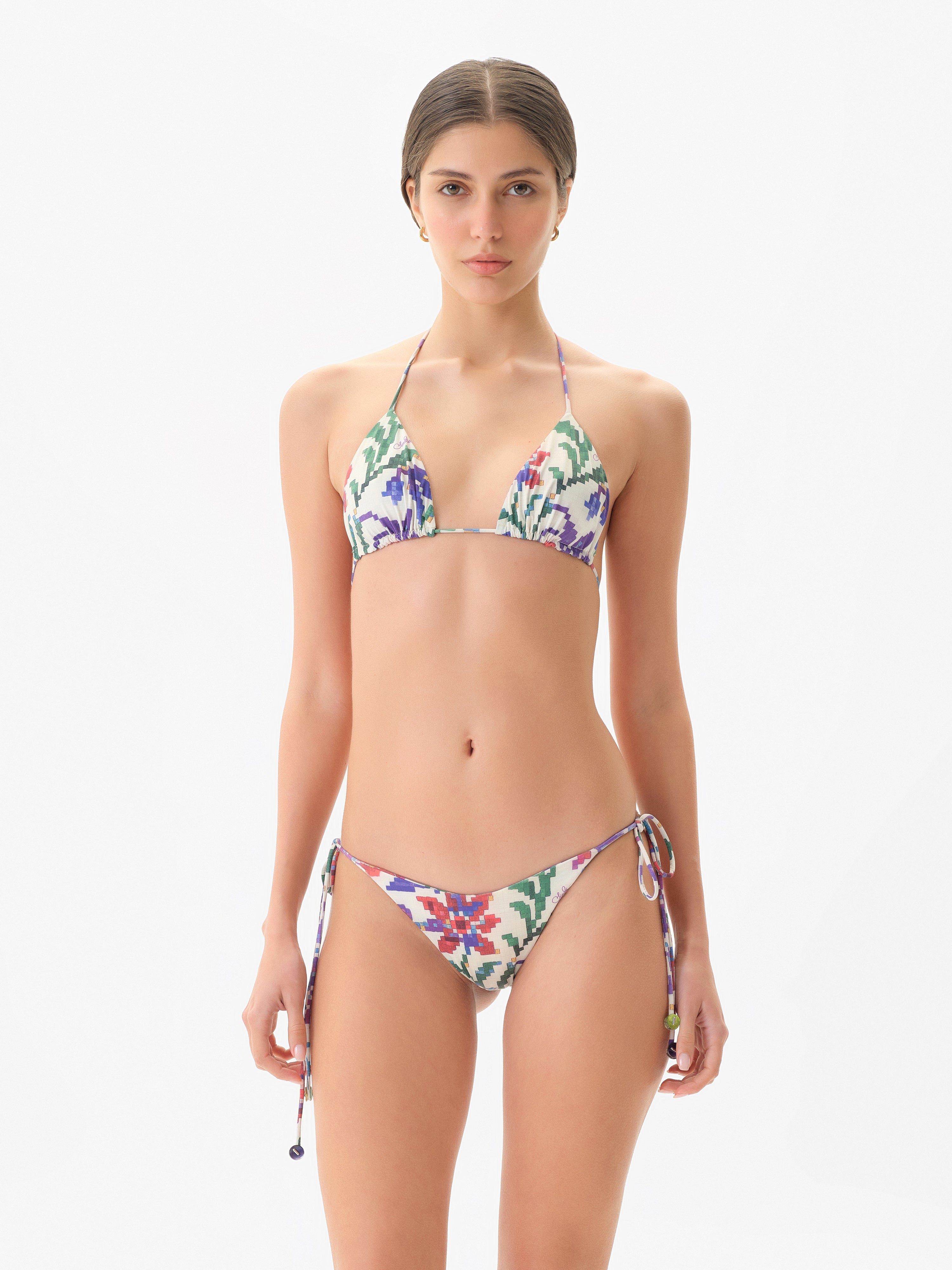JUNIPER - Printed triangle bikini top