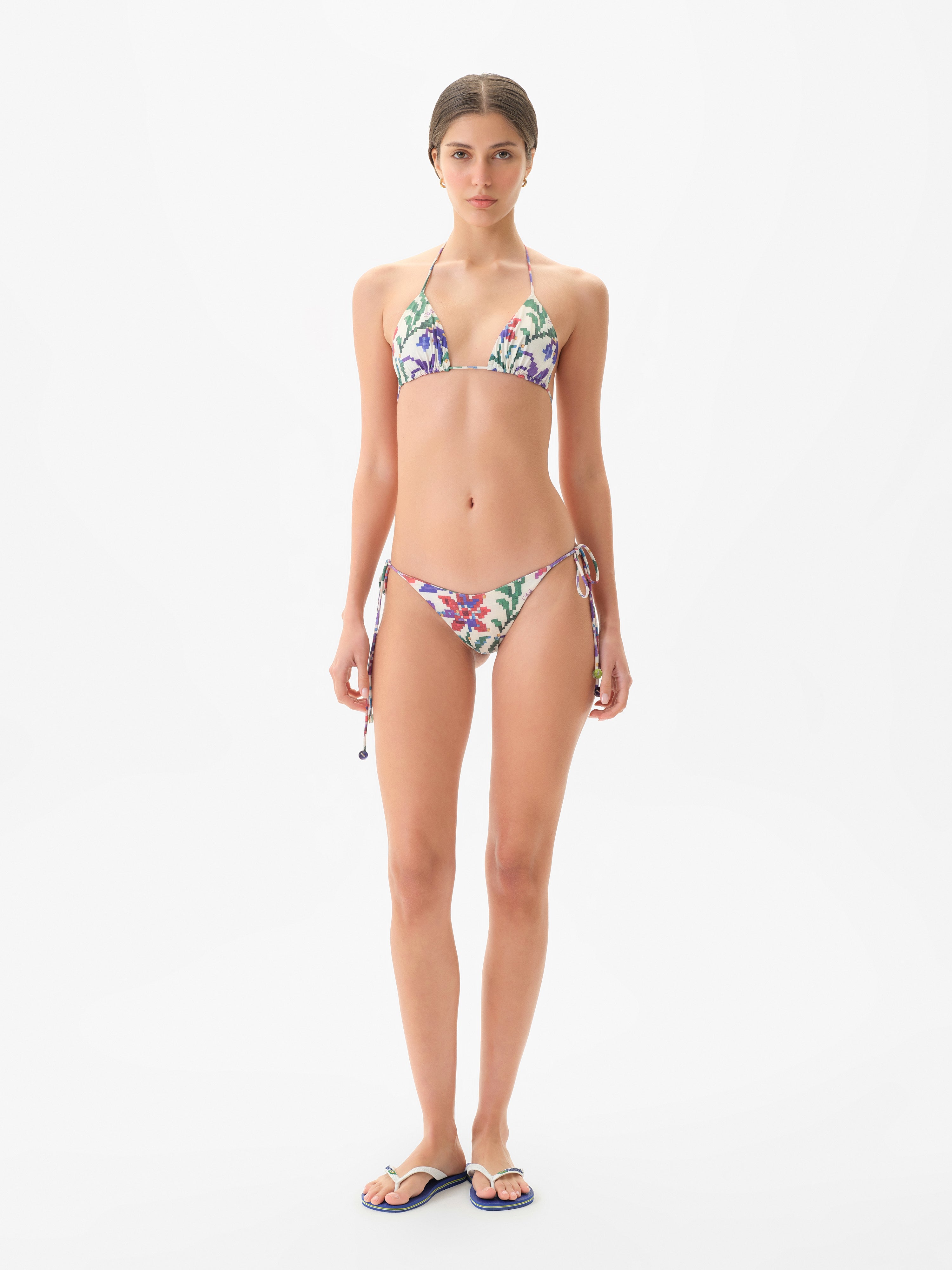 JUNIPER - Printed triangle bikini top
